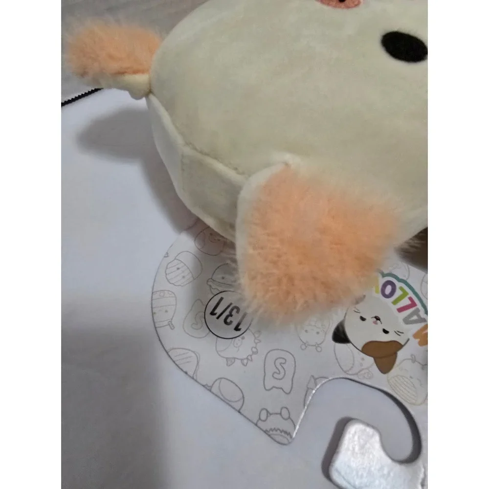 Squishmallows Meghan the Bat Plush Slippers Kids Size 13/1 Cream Peach NWT